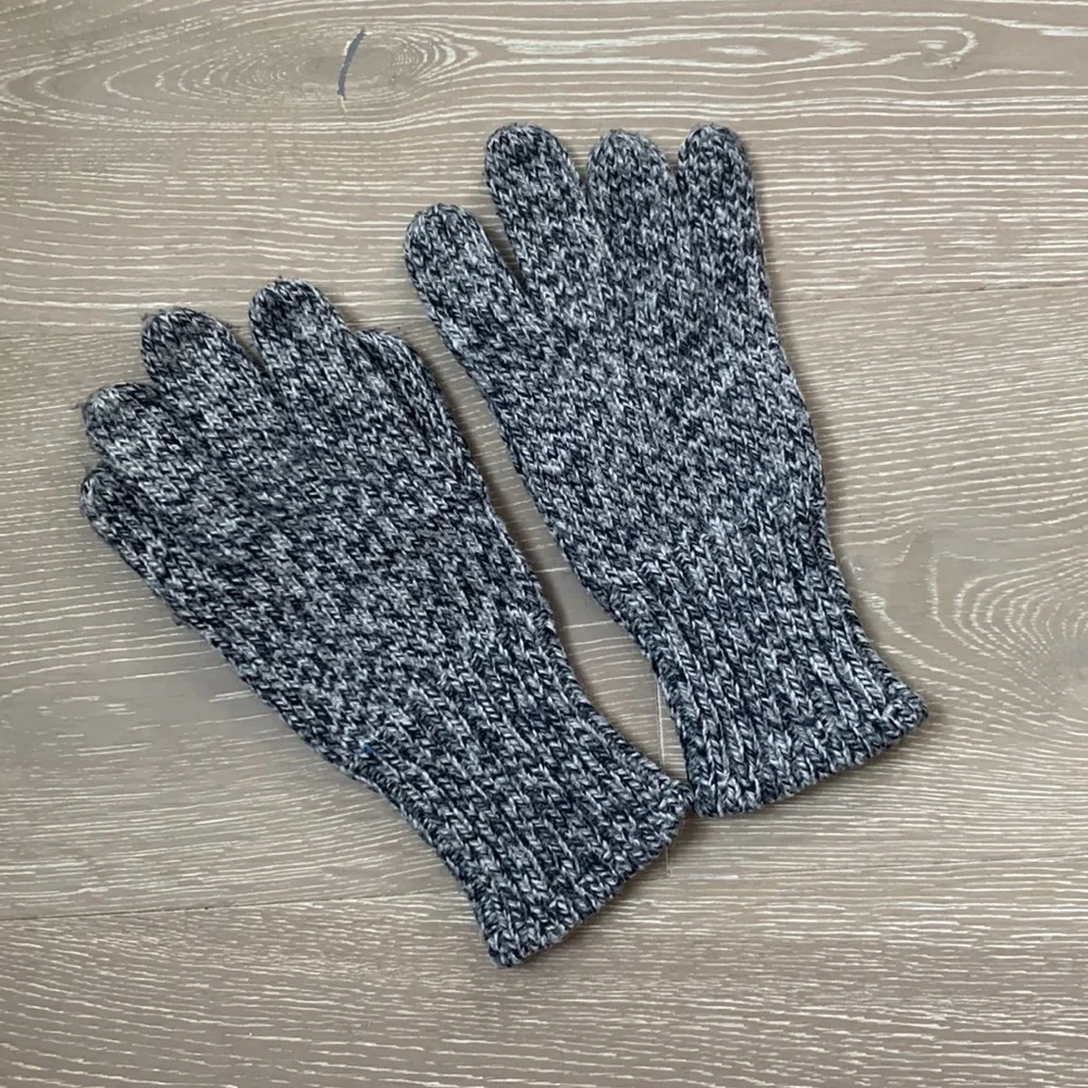 Black, Gray & White Wool Gloves